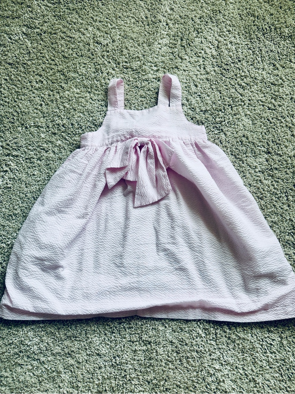 Girls' Light Pink Sleeveless Bow Dress